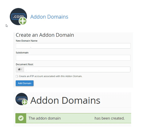 how to add new domain to a2 hosting